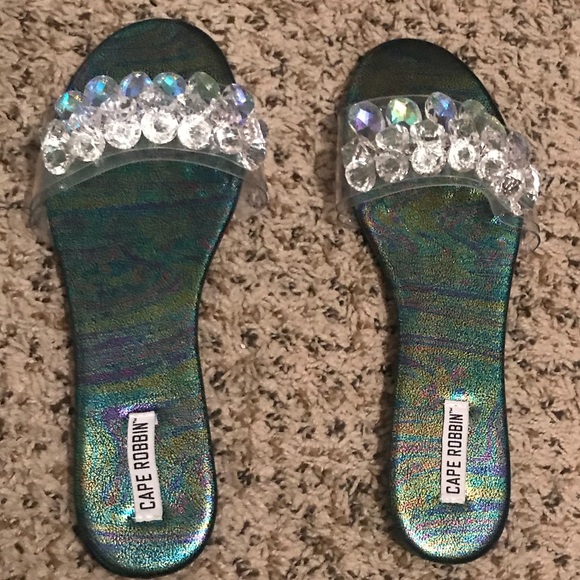cape robbin jeweled sandals